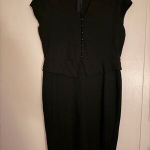 Killstar Black Midi Dress with Button Detail